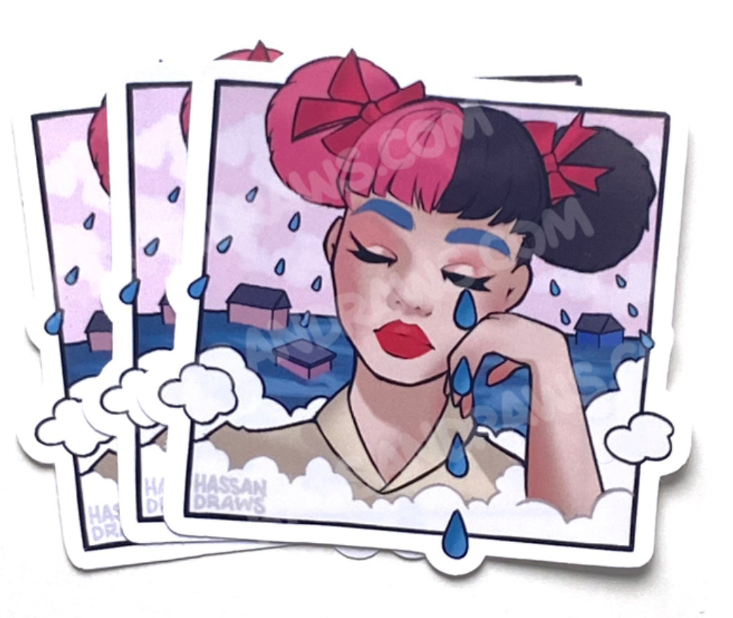 Melanie Pink & Black Vinyl Sticker