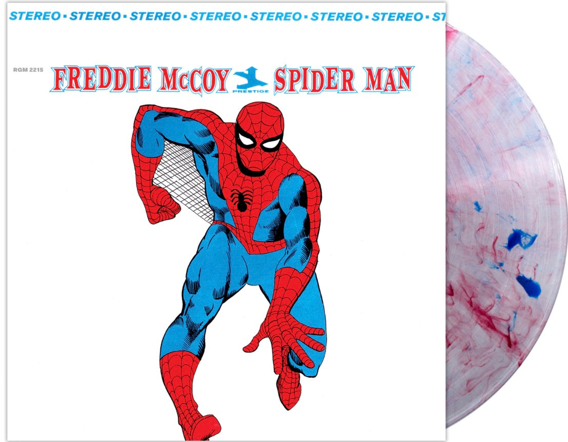 Spider Man - 60th ANNIVERSARY, ALL ANALOG (CLEAR WITH RED & BLUE "SPIDEY" SWIRL VINYL)