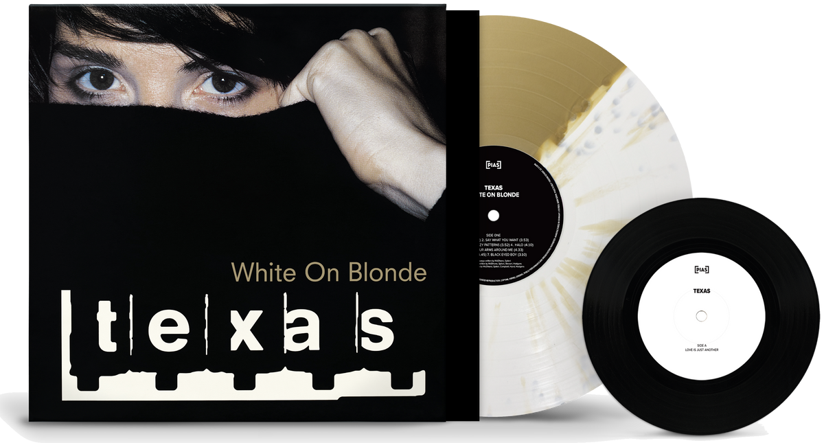 Texas - White On Blonde 30th Anniversary white and gold split 1LP with bonus 7-inch